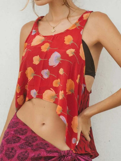 Hazel Blues® |  Printed Scoop Neck Tank
