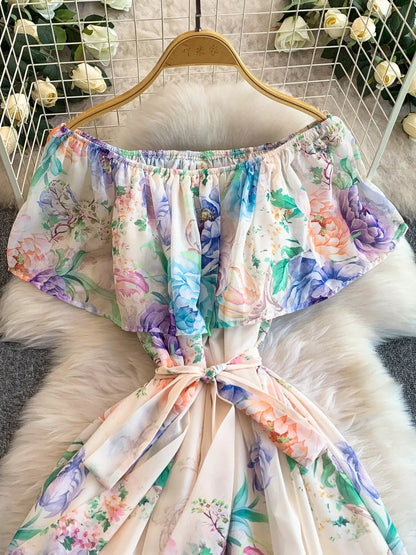 Hazel Blues® |  Floral Off-Shoulder A-Line Dress