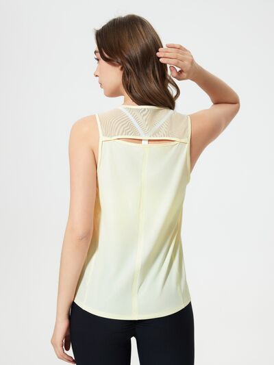 Hazel Blues® |  Millennia Cutout Back Round Neck Active Tank