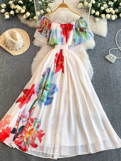 Hazel Blues® |  Floral Off-Shoulder A-Line Dress