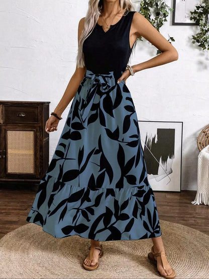 Hazel Blues® |  Sleeveless Floral Print Maxi Dress