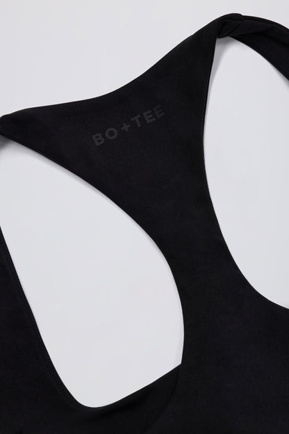 Soft Active Racerback Tank Top in Black