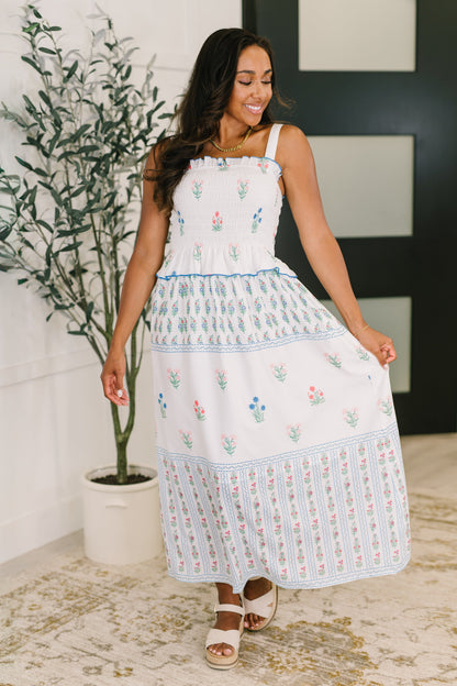 Hazel Blues® |  Eager Anticipation Mixed Print Midi Dress