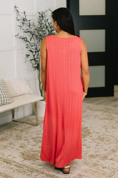Hazel Blues® |  Everything She Wants Sleeveless Maxi Dress in Coral
