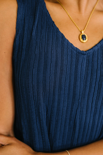 Hazel Blues® |  Everything She Wants Sleeveless Maxi Dress in Navy
