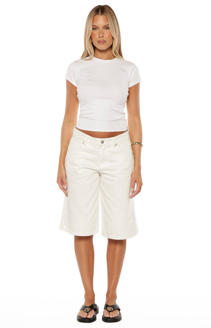 Greta White Denim Shorts - PRE ORDER