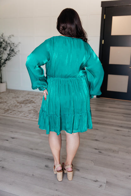 Hazel Blues® |  Head Held High V-Neck Balloon Sleeve Dress