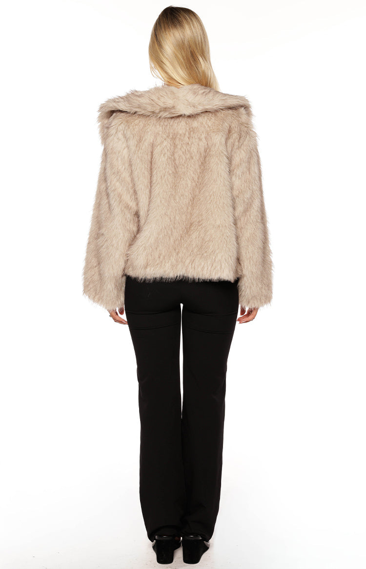 It Girl Sand Faux Fur Jacket - PRE ORDER