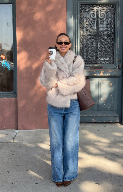 It Girl Sand Faux Fur Jacket - PRE ORDER
