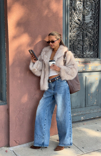 It Girl Sand Faux Fur Jacket - PRE ORDER