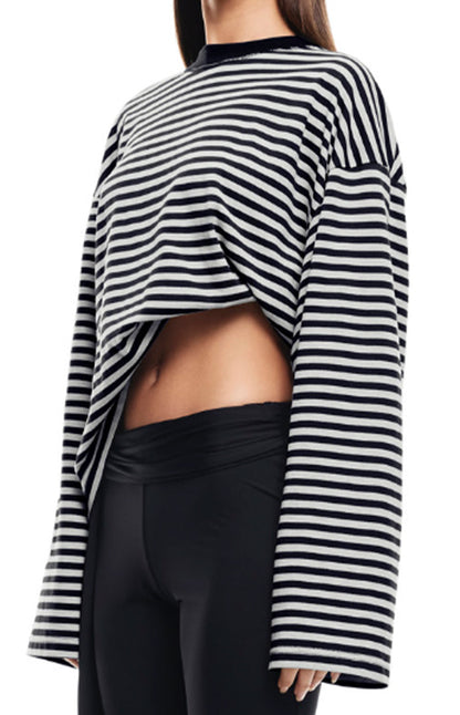 Lioness Bloom Onyx Stripe Long Sleeve Top