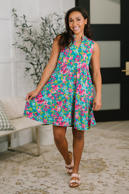 Hazel Blues® |  Lizzy Three Tier Tank Dress in Large Ditsy Floral
