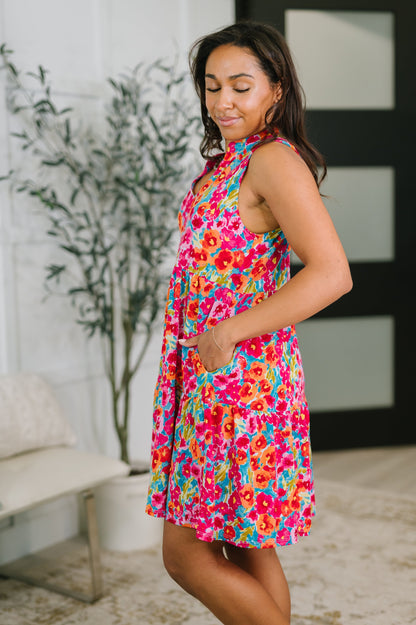 Hazel Blues® |  Lizzy Three Tier Tank Dress in Morning Glory