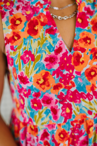 Hazel Blues® |  Lizzy Three Tier Tank Dress in Morning Glory