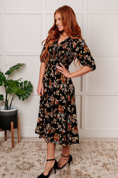 Hazel Blues® |  Look My Way Smocked Bodice Button Down Dress