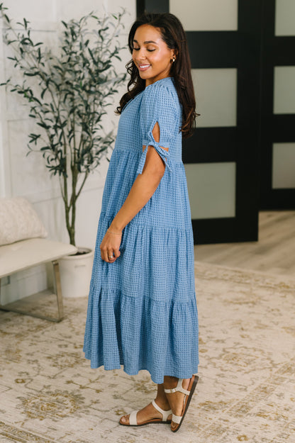Hazel Blues® |  One Less Crisis Tiered Midi Dress