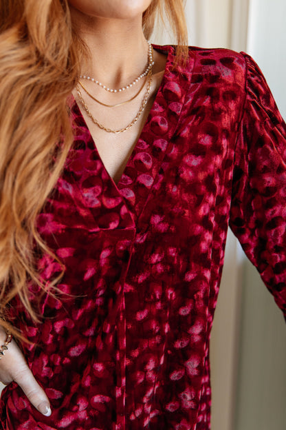 Hazel Blues® |  Regal Radiance V-Neck Velvet Dress