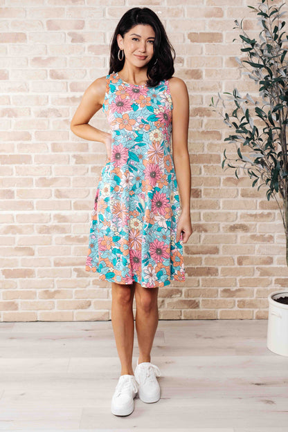 Hazel Blues® |  Summer Garden Sleeveless Swing Dress