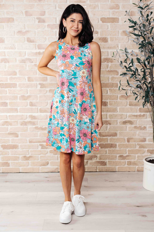 Hazel Blues® |  Summer Garden Sleeveless Swing Dress