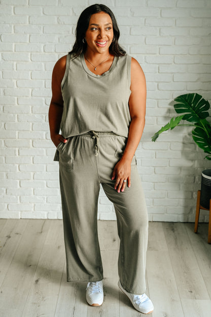 Hazel Blues® |  Taking It Easy Tank and Pants Set in Palm Forest