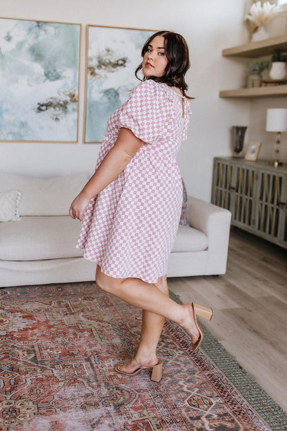 Hazel Blues® |  The Moment Checkered Babydoll Dress