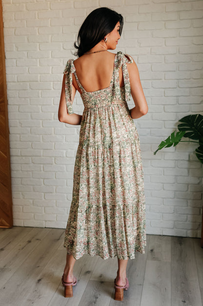 Hazel Blues® |  Tiptoe Through the Tulips Square Neck Tiered Dress