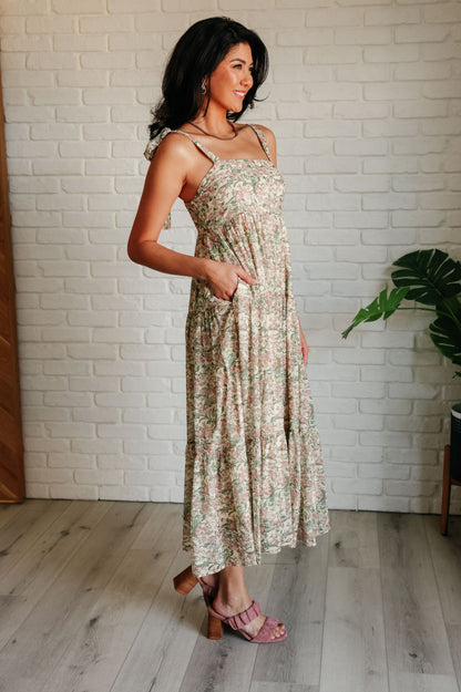 Hazel Blues® |  Tiptoe Through the Tulips Square Neck Tiered Dress