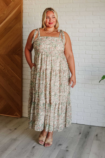 Hazel Blues® |  Tiptoe Through the Tulips Square Neck Tiered Dress