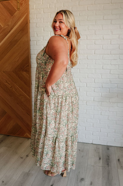 Hazel Blues® |  Tiptoe Through the Tulips Square Neck Tiered Dress