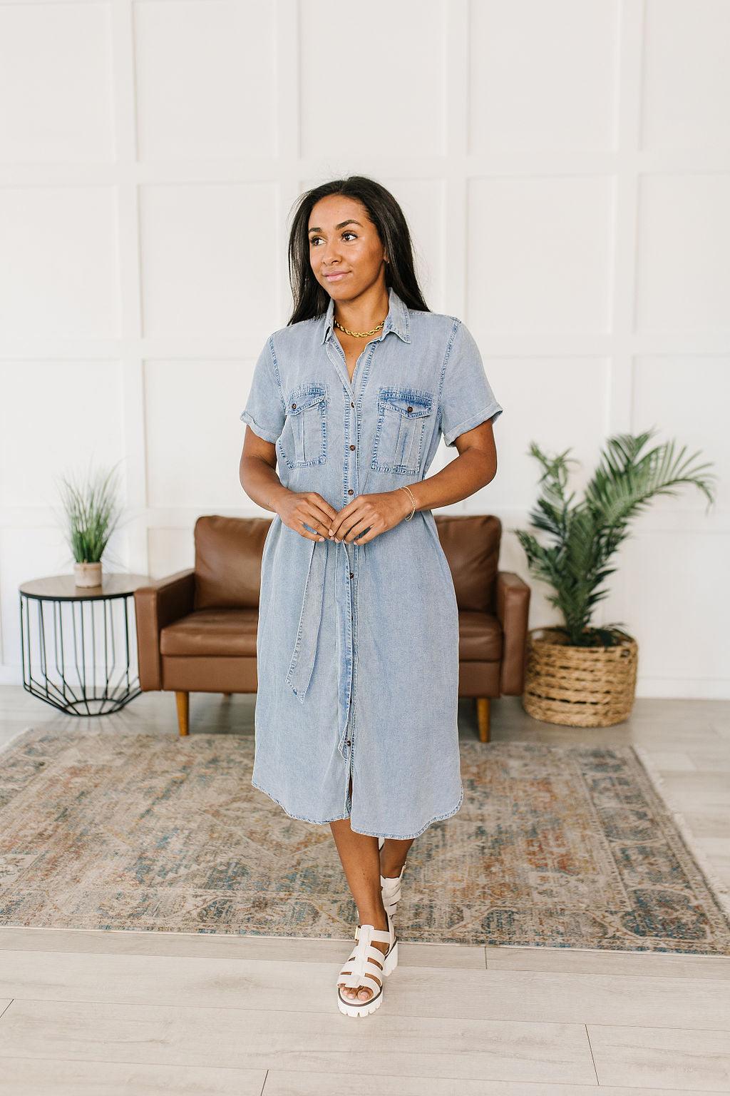 Hazel Blues® |  Wait For It Denim Shirtdress