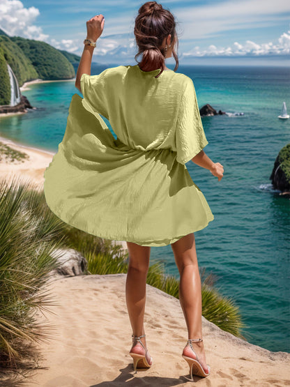Hazel Blues® |  Surplice Half Sleeve Mini Dress