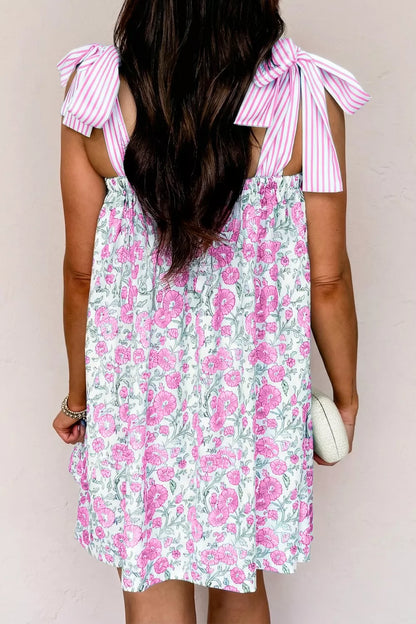 Hazel Blues® |  Floral Print Tie-Shoulder Mini Dress