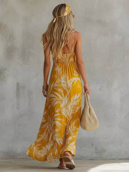 Hazel Blues® | Printed Spaghetti Strap Maxi Dress