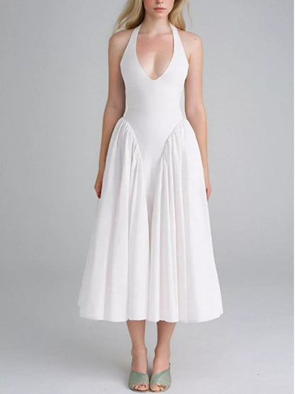 Hazel Blues® |  Halter Neck Midi Dress with Pockets