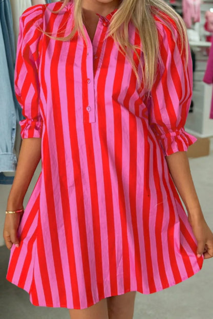Hazel Blues® |  Striped Half Sleeve Mini Dress