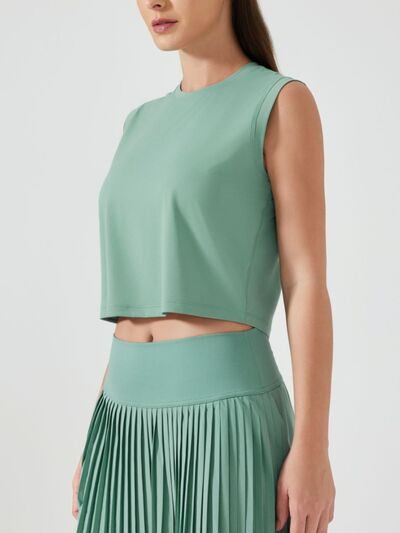 Hazel Blues® |  Millennia Round Neck Cropped Active Tank