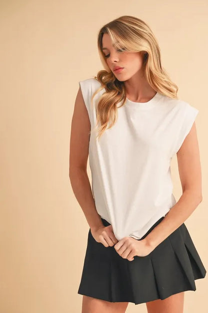 Hazel Blues® |  Aemi+Co Solid Color Round Neck Tank
