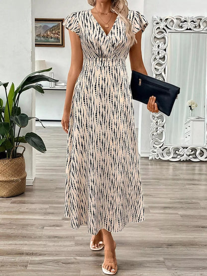 Hazel Blues® |  Surplice Cap Sleeve Midi Dress