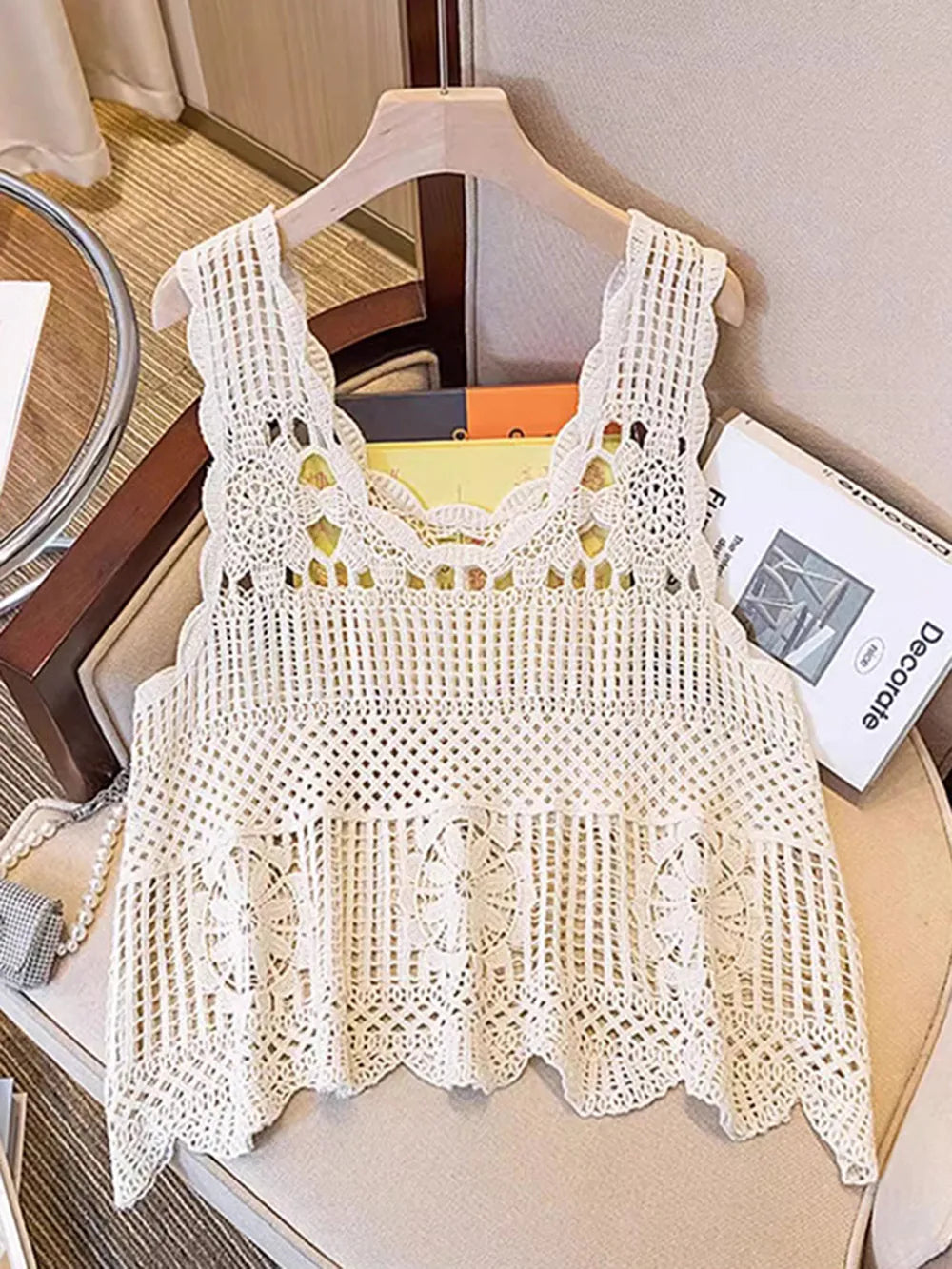 Hazel Blues® |  Openwork Scoop Neck Tank