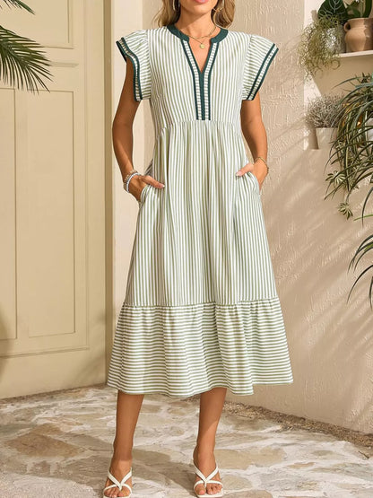Ruffle Romance Dress | Ruffle Striped Dress