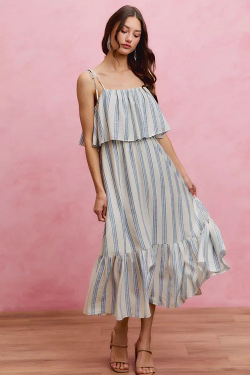 Stripe Right Dress | Striped Tiered Dress