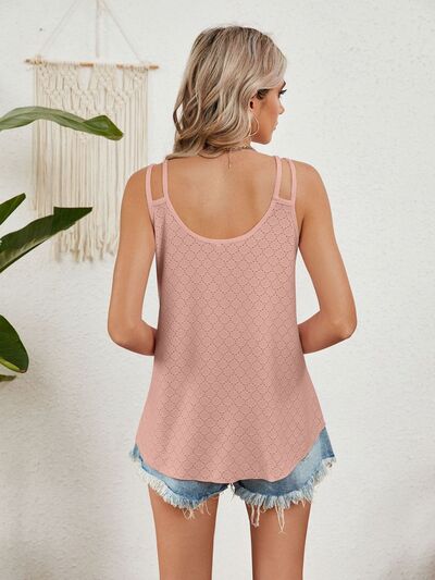 Hazel Blues® |  Florira Cutout Eyelet Tank