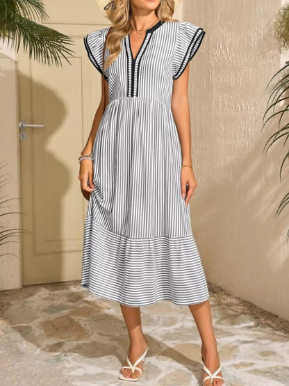 Ruffle Romance Dress | Ruffle Striped Dress