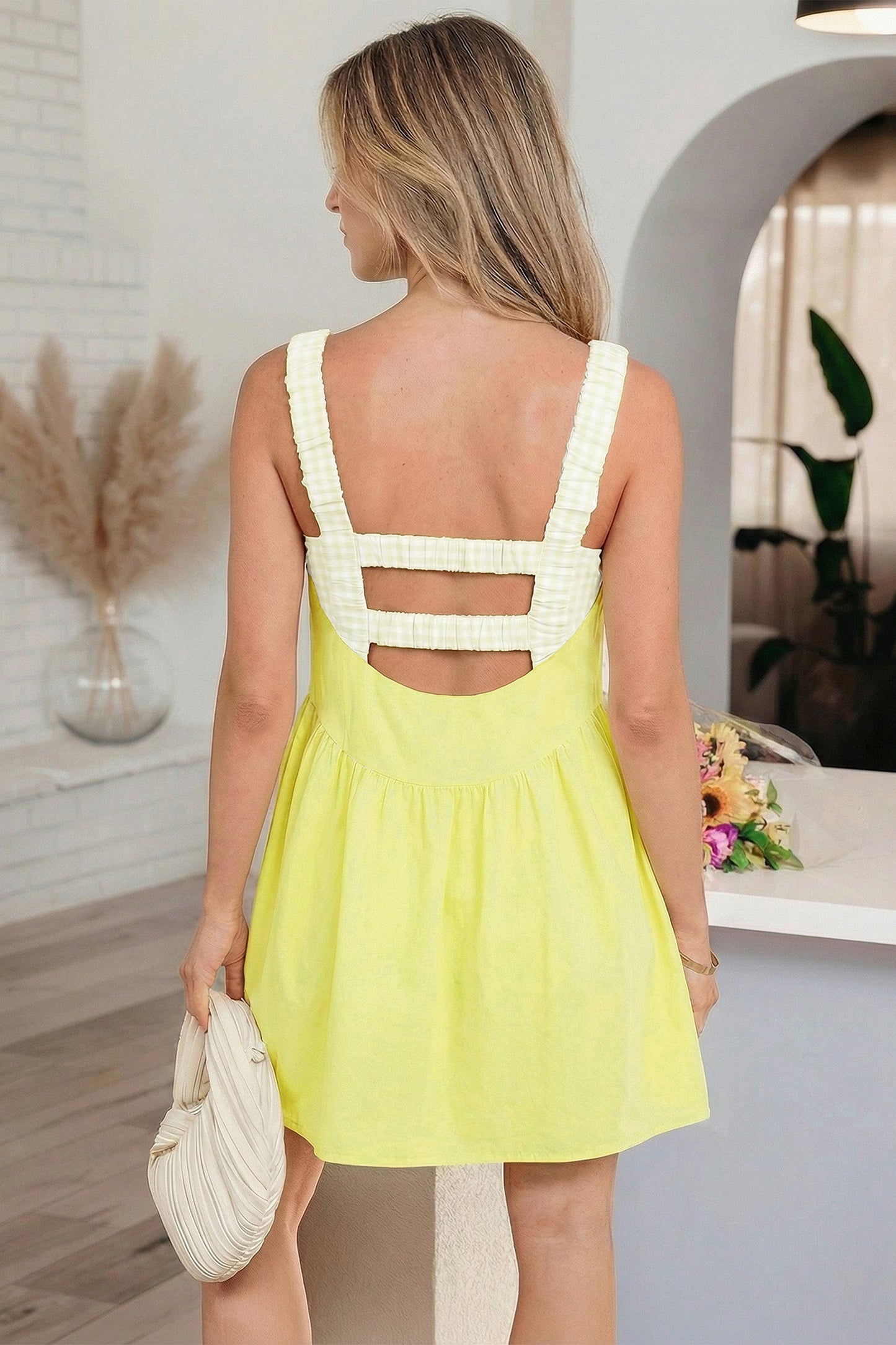 Hazel Blues® |  Sunshine Gingham Mini Dress