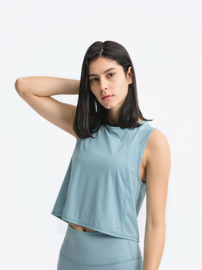 Hazel Blues® |  Millennia Round Neck Cropped Active Tank