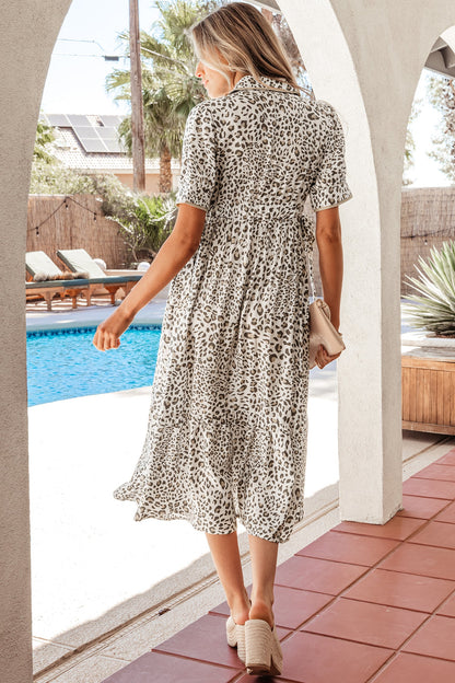 Hazel Blues® |  Untamed Dress | Leopard Button Front Dress