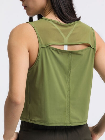 Hazel Blues® |  Millennia Round Neck Cropped Active Tank