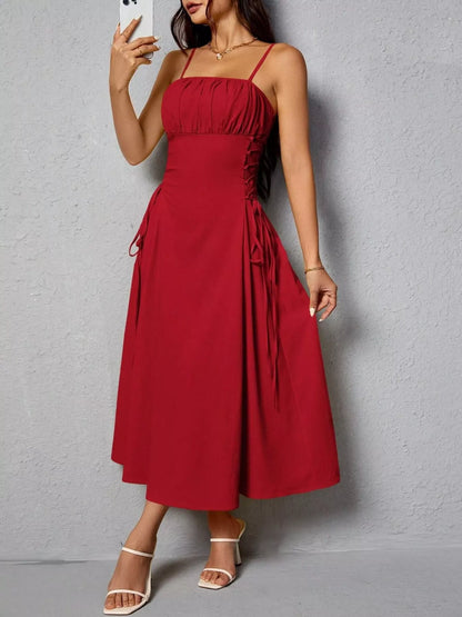 Hazel Blues® |  Lace-Up Side A-Line Cami Dress