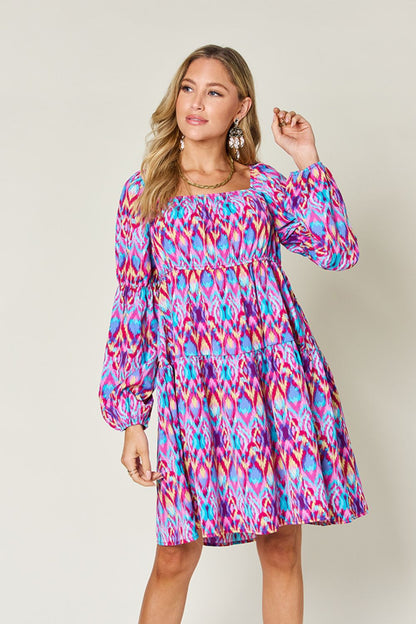 Hazel Blues® |  Double Take Printed Long Sleeve Dress