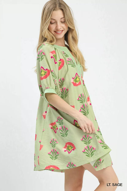 Hazel Blues® |  Umgee Abstract Print Mini Dress